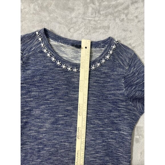 Women’s J.crew Sweater Blue Rhinestone Neckline Size Small - Picture 12 of 16